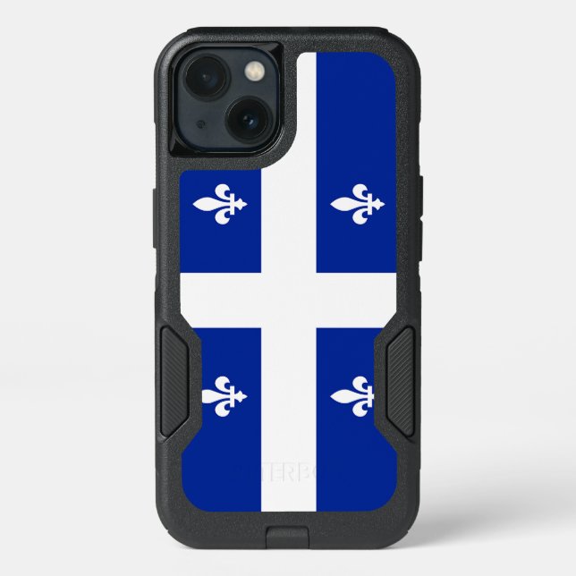 Patriotic OtterBox iPhone 13 Case, Quebec Flag Case (Back)