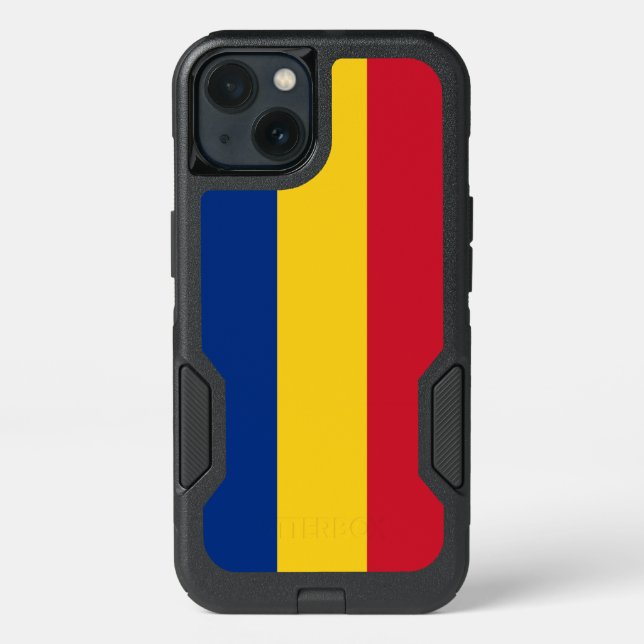 Patriotic OtterBox iPhone 13 Case, Romania flag Case (Back)