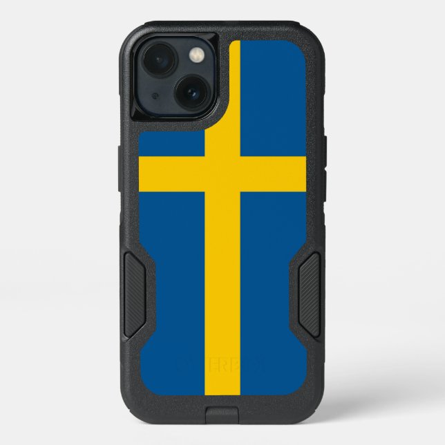 Patriotic OtterBox iPhone 13 Case, Sweden flag Case (Back)