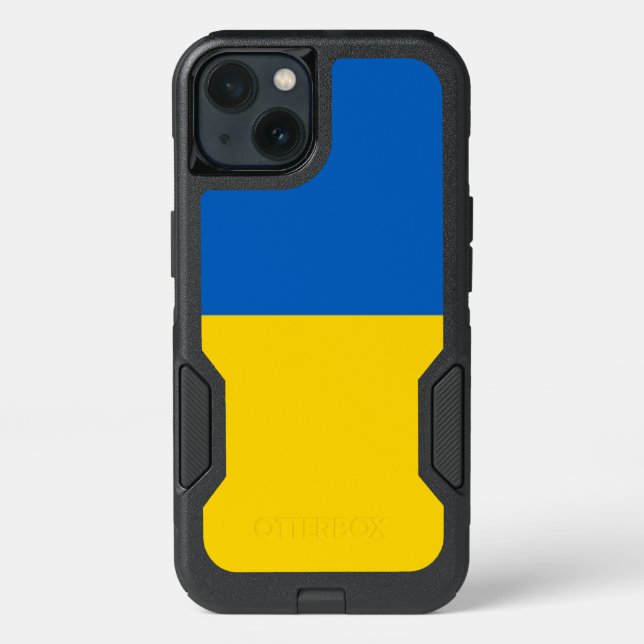 Patriotic OtterBox iPhone 13 Case, Ukraine flag Case (Back)