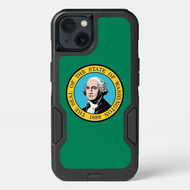 Patriotic OtterBox iPhone 13 Case, Washington flag (Back)