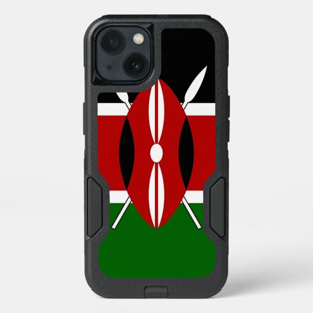 Patriotic OtterBox iPhone 13 Case with Kenya Flag (Back)