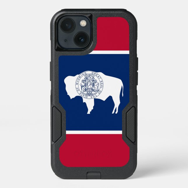 Patriotic OtterBox iPhone 13 Case, Wyoming flag Case (Back)