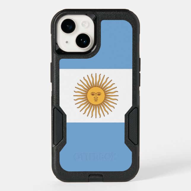 Patriotic OtterBox iPhone 14 Case, Argentina flag (Back)