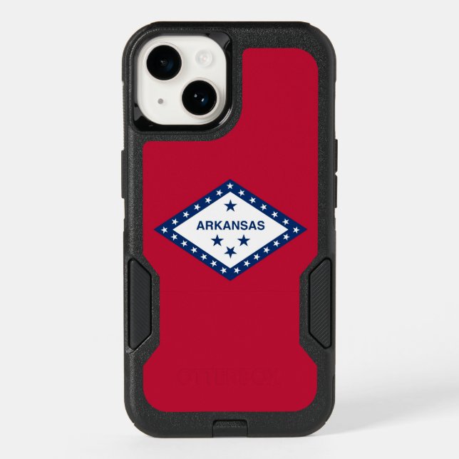 Patriotic OtterBox iPhone 14 Case, Arkansas Flag (Back)