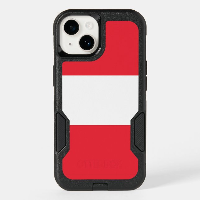 Patriotic OtterBox iPhone 14 Case, Austria flag (Back)