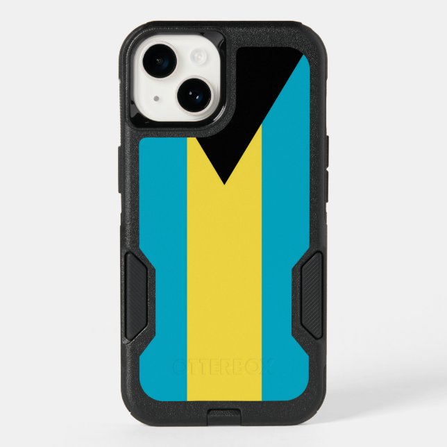 Patriotic OtterBox iPhone 14 Case, Bahamas flag (Back)