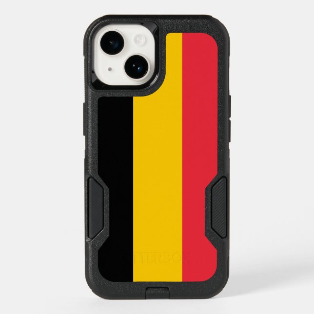 Patriotic OtterBox iPhone 14 Case, Belgium flag (Back)