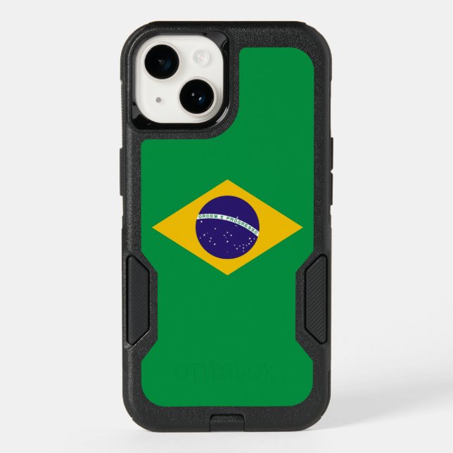 Patriotic OtterBox iPhone 14 Case, Brazil Flag (Back)