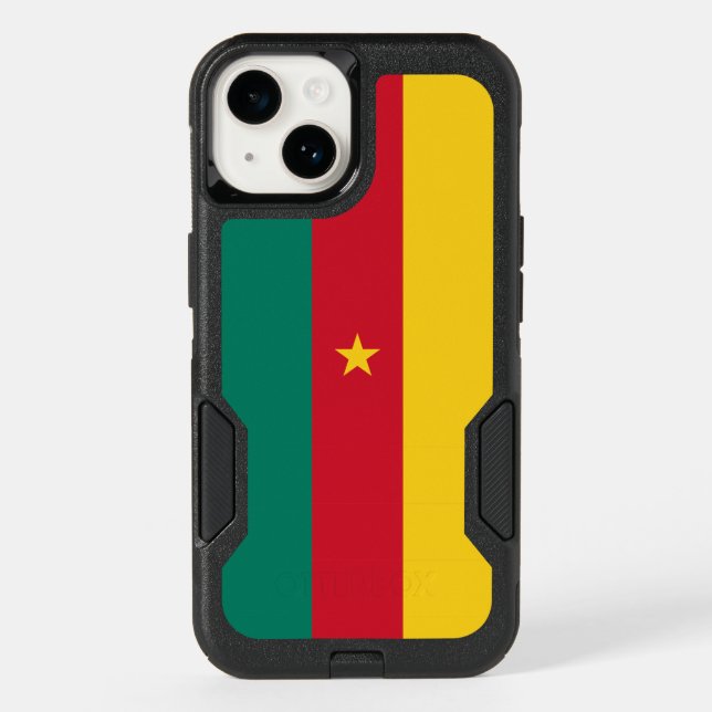 Patriotic OtterBox iPhone 14 Case, Cameroon flag (Back)