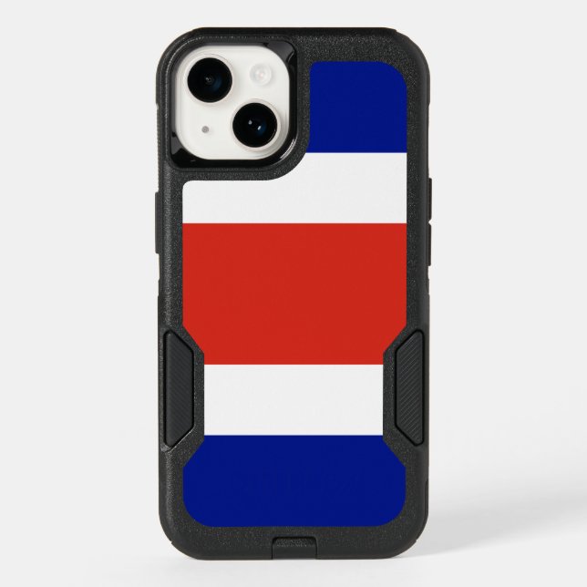 Patriotic OtterBox iPhone 14 Case, Costa Rica flag (Back)