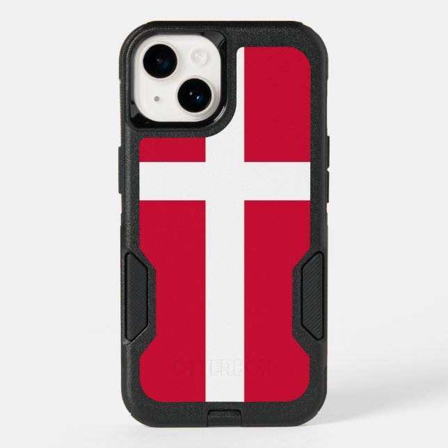 Patriotic OtterBox iPhone 14 Case, Denmark Flag (Back)