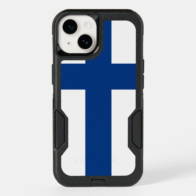 Patriotic OtterBox iPhone 14 Case, Finland Flag (Back)