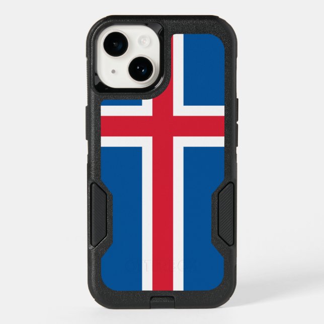Patriotic OtterBox iPhone 14 Case, Iceland flag (Back)