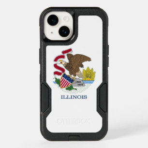 Patriotic OtterBox iPhone 14 Case, Illinois flag