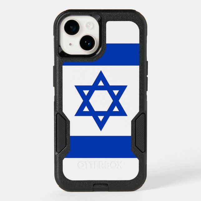 Patriotic OtterBox iPhone 14 Case, Israel flag (Back)