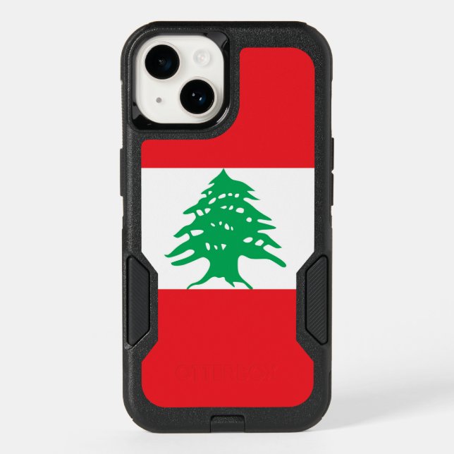 Patriotic OtterBox iPhone 14 Case, Lebanon flag (Back)
