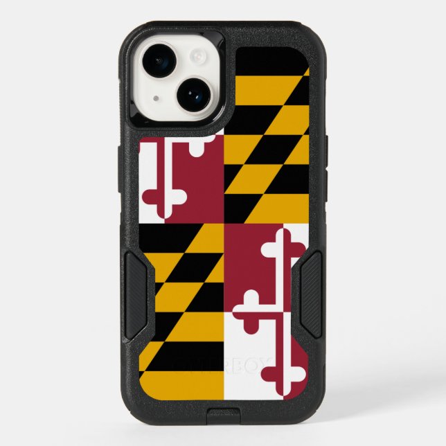 Patriotic OtterBox iPhone 14 Case, Maryland flag (Back)