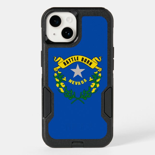 Patriotic OtterBox iPhone 14 Case, Nevada flag (Back)