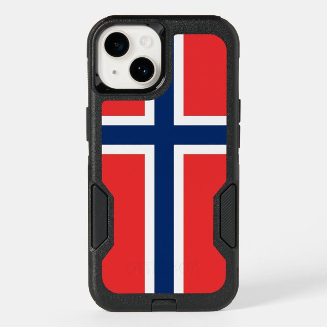 Patriotic OtterBox iPhone 14 Case, Norway flag (Back)