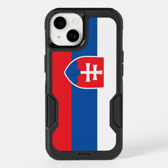 Patriotic OtterBox iPhone 14 Case, Slovakia flag (Back)