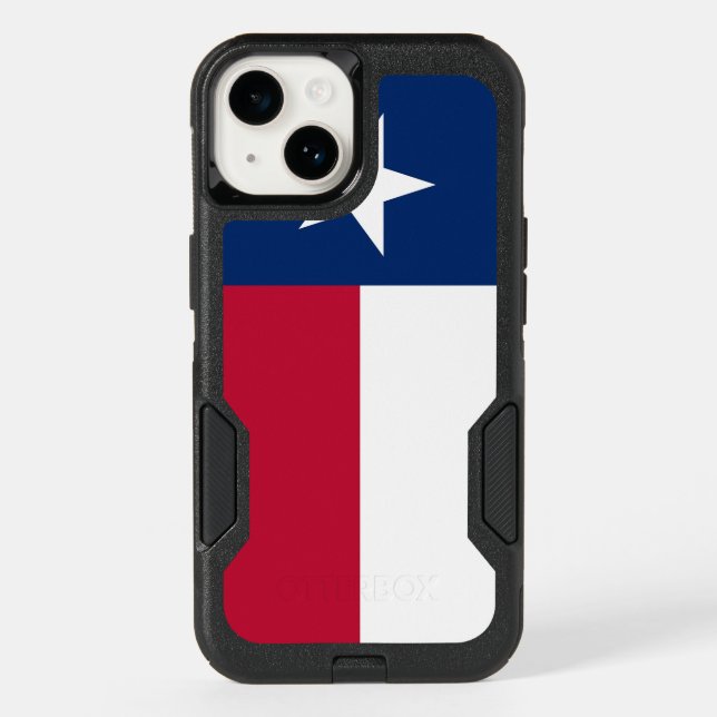 Patriotic OtterBox iPhone 14 Case, Texas Flag (Back)