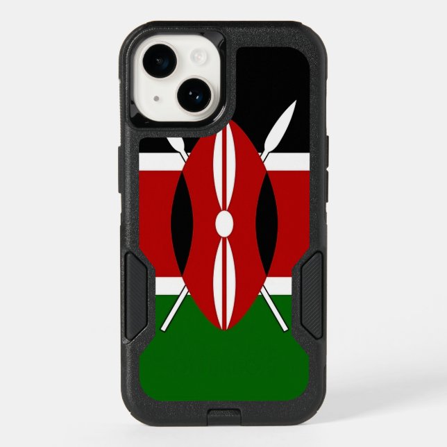 Patriotic OtterBox iPhone 14 Case with Kenya Flag (Back)