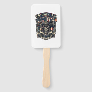 Patriotic Outlaw Skull Sheriff Dark Patriot Skelet Hand Fan