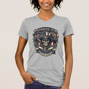 Patriotic Outlaw Skull Sheriff Dark Patriot Skelet T-Shirt
