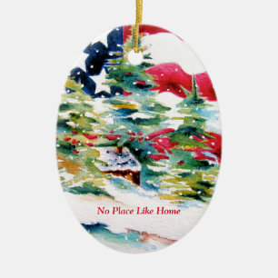 Patriotic Oval American Flag Ornament