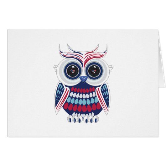 Patriotic Owl - Blue (Front Horizontal)