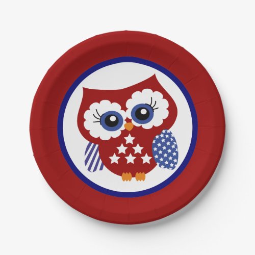 Patriotic Owl Paper Plates