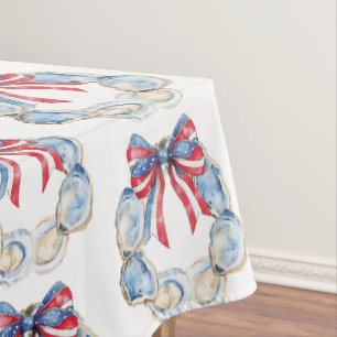 Patriotic Oyster Wreath  Tablecloth