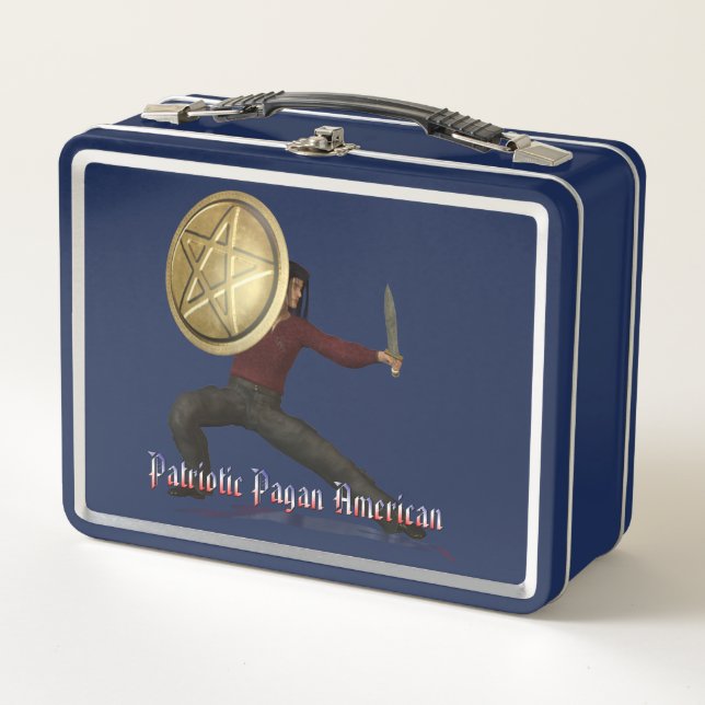 Patriotic Pagan American Metal Lunch Box (Front)