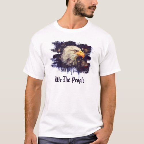   Patriotic Painted American Eagle Head USA T_Shirt