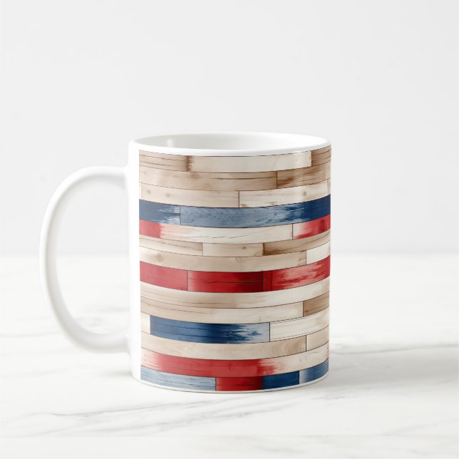 Patriotic Painted Planks  Coffee Mug (Left)