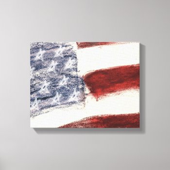 Patriotic Painted U.s. Rustic Flag Canvas Wrap by William63 at Zazzle