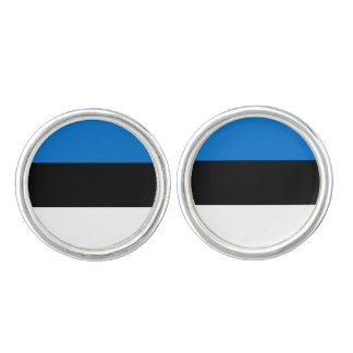 Patriotic pair of cufflinks with Flag of Estonia