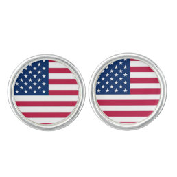 Patriotic pair of cufflinks with Flag of USA