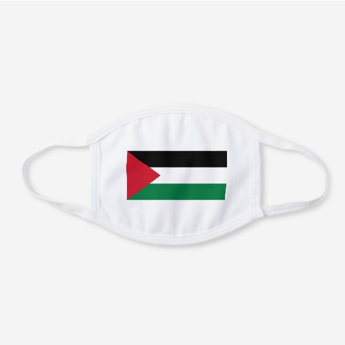Patriotic Palestine Flag White Cotton Face Mask