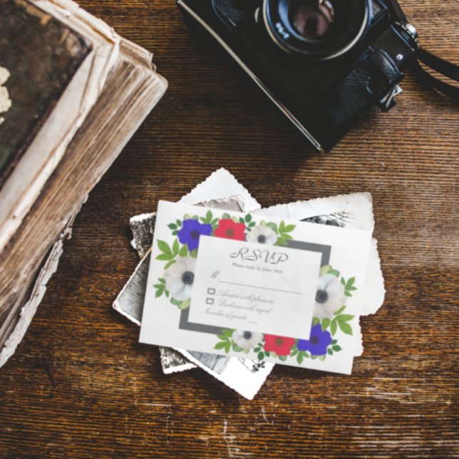 Patriotic Panda Anemone RSVP Card (Creator Uploaded)