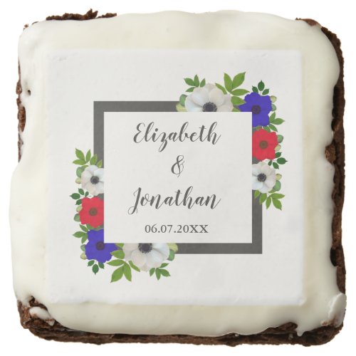 Patriotic Panda Anemone Wedding Brownie