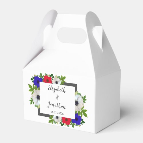 Patriotic Panda Anemone Wedding Favor Boxes