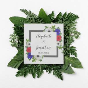 Patriotic Panda Anemone Wedding Napkins