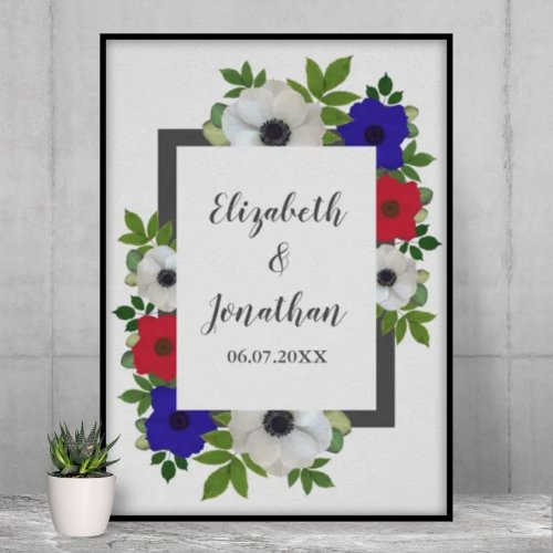 Patriotic Panda Anemone Wedding Poster