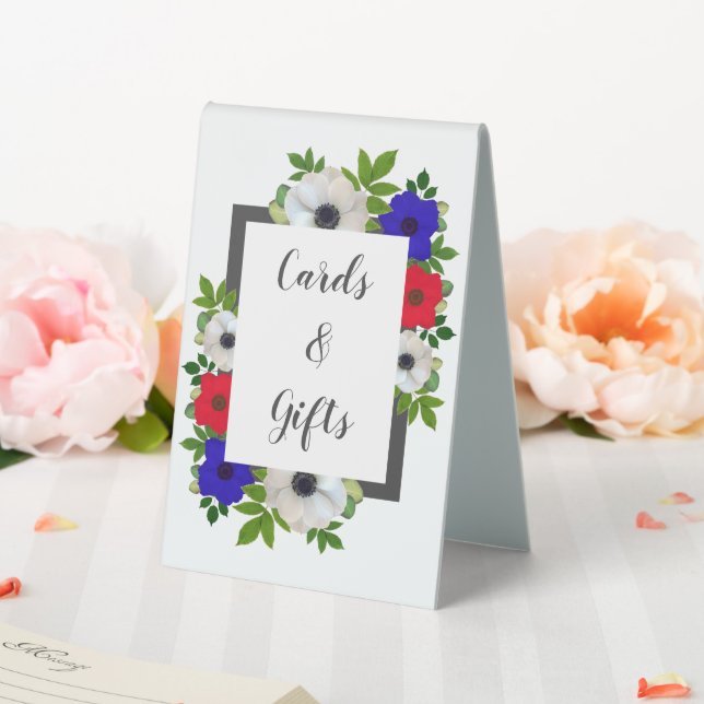 Patriotic Panda Anemone Wedding Table Tent (In SItu (Wedding))