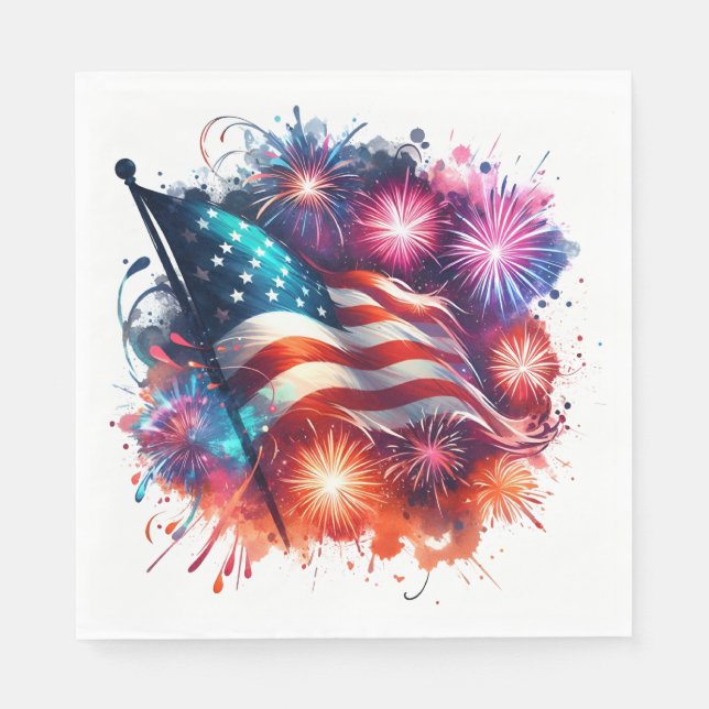 Patriotic Paper Napkins (Front)