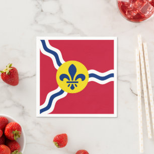 Patriotic paper napkins, flag of St. Louis, USA Napkins