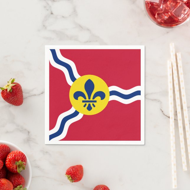 Patriotic paper napkins, flag of St. Louis, USA Napkins (Insitu)