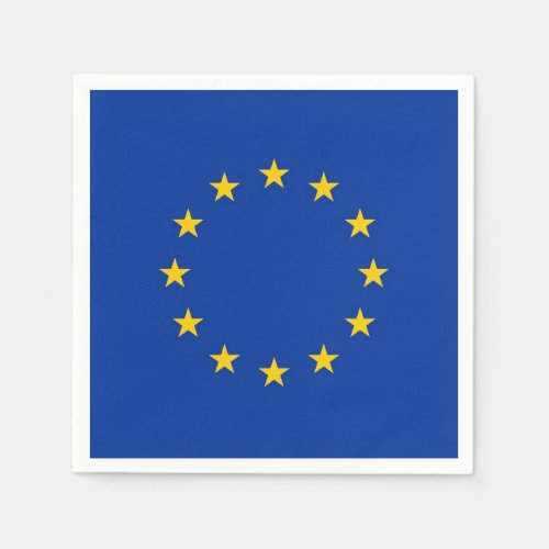 Patriotic paper napkins with European Union flag